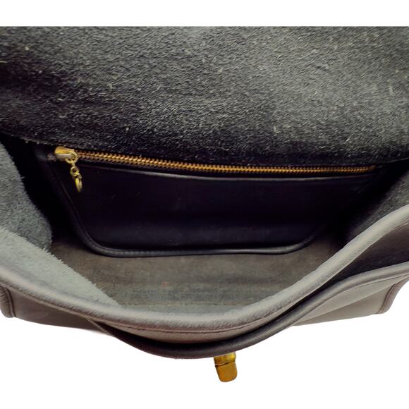 Vintage Coach NYC Black Leather Spectator Shoulder Bag Turnlock Adjustable Strap - Picture 5 of 7